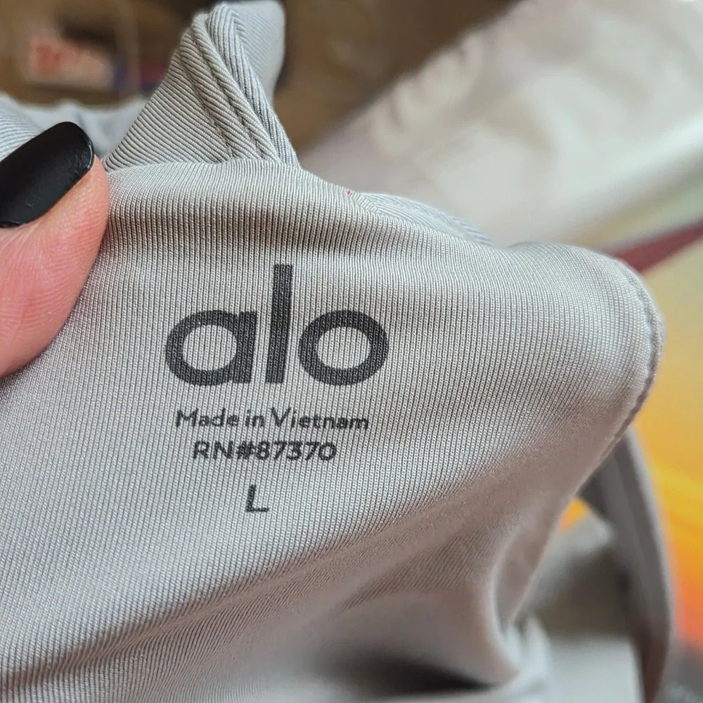 Alo Yoga Alosoft Courtside Tenniscore Dress Skort Grey V-Neck Activewear Large